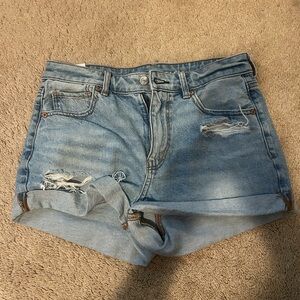 American Eagle Outfitters Light Blue Distressed Jean Shorts